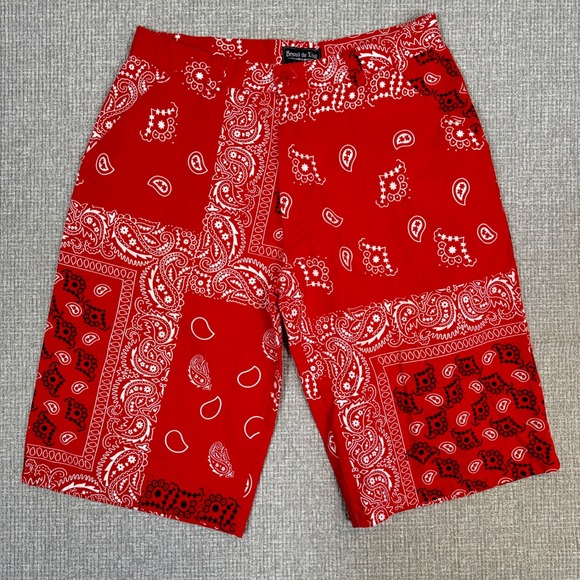 Beyond the Limit Bandana Shorts Casual Summer Mens Red Size 36‎ - Picture 1 of 14